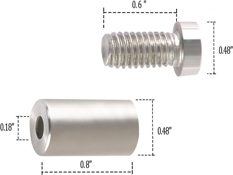 Magicool Hanger Standoff Screws for Wall Mount Acrylic Picture Frame Hardware 1/2" x 1" Aluminum Silver Finish Nails for Acrylic Glass Sign Holder 8 Pcs - Image 2