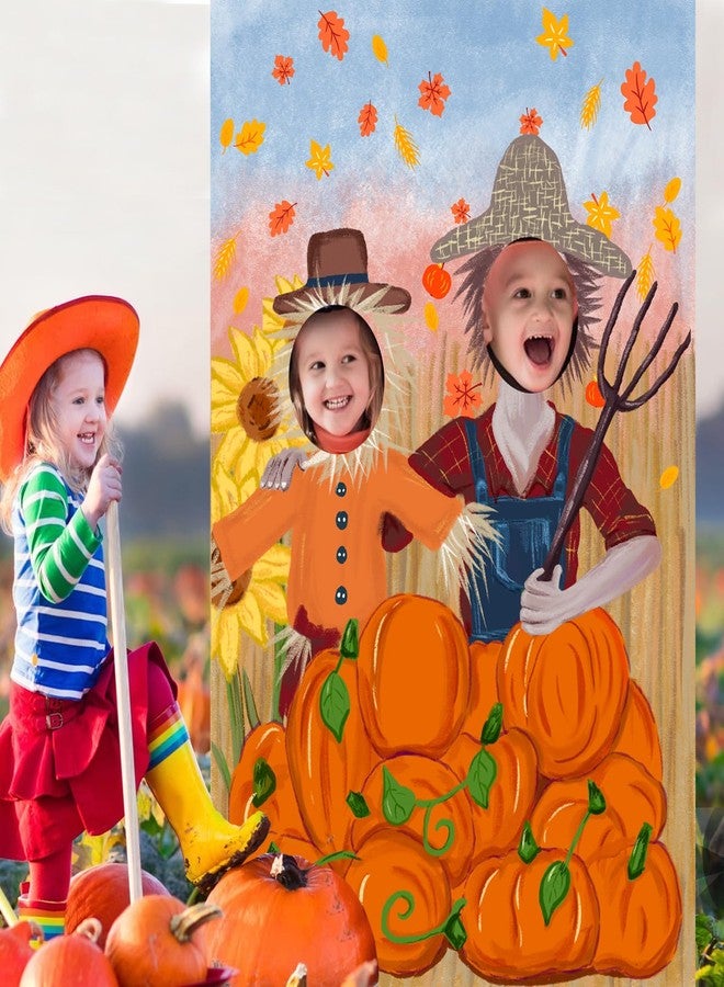 DreiPanda Trunk or Treat Decorations Kit for SUV Fall Party Backdrop Thanksgiving Photography Background Pumpkin Patch Large Scarecrow Photo Props Background Harvest Decor Autumn Festival Supplies, 3.5x5Ft - Image 1
