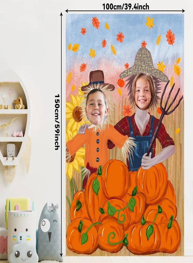 DreiPanda Trunk or Treat Decorations Kit for SUV Fall Party Backdrop Thanksgiving Photography Background Pumpkin Patch Large Scarecrow Photo Props Background Harvest Decor Autumn Festival Supplies, 3.5x5Ft - Image 4