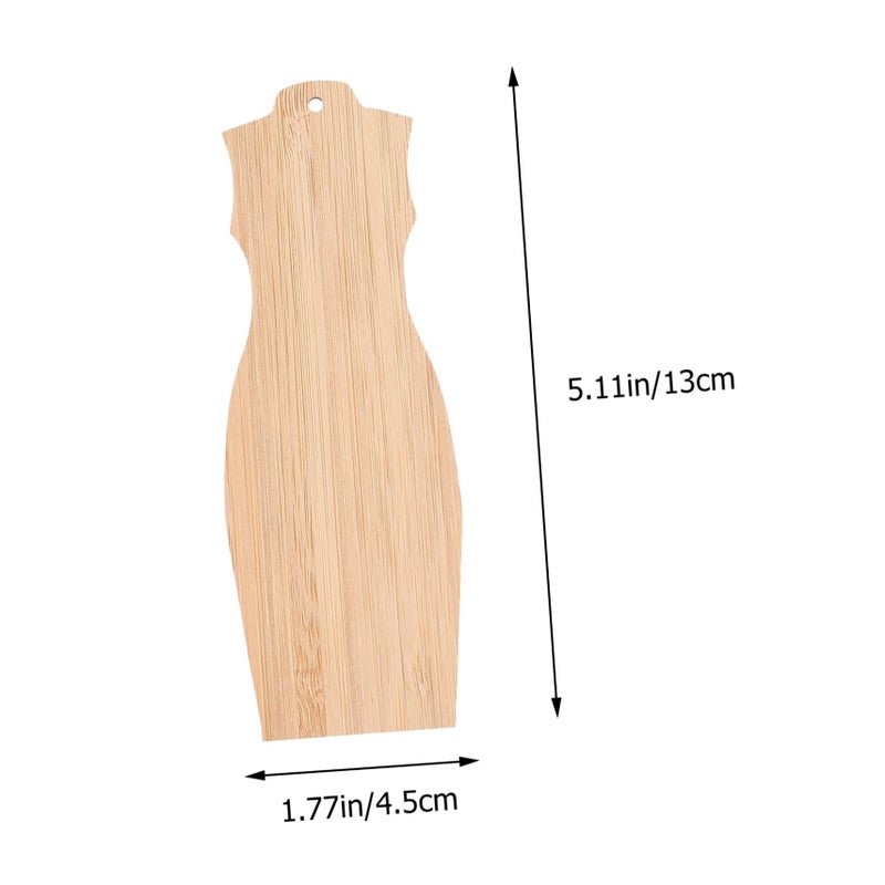 6 Unfinished Cheongsam Shape Bookmark Blanks For DIY Painting And Engraving Craft - Image 3