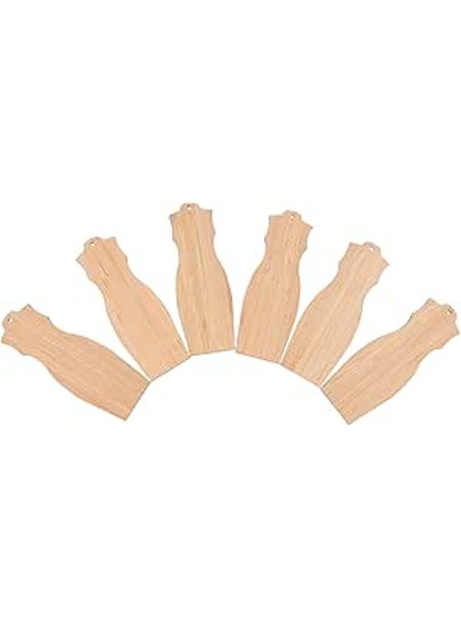 6 Unfinished Cheongsam Shape Bookmark Blanks For DIY Painting And Engraving Craft - Image 1