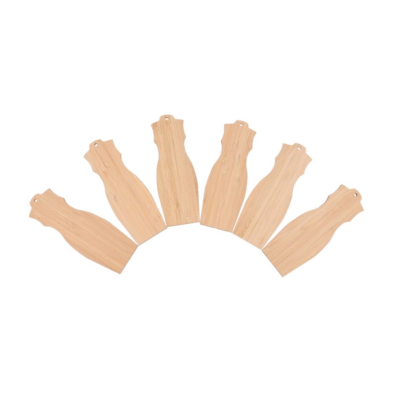 6 Unfinished Cheongsam Shape Bookmark Blanks For DIY Painting And Engraving Craft - Image 2