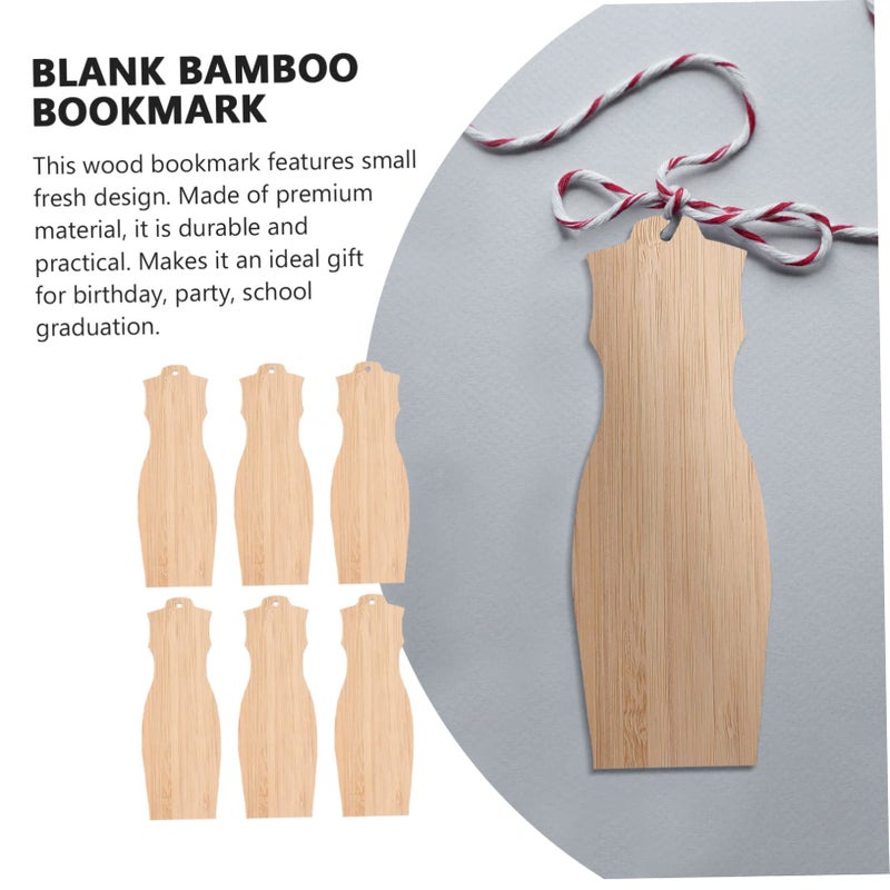 6 Unfinished Cheongsam Shape Bookmark Blanks For DIY Painting And Engraving Craft - Image 4