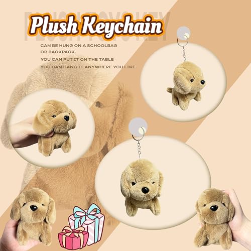 Kawaite Brown Dog Stuffed Animals Kawaii Plush Toys for Girls and Boys Mini Dog Plush Toys Keychain Cute Plushies Soft Puppy Stuffed Animal for Kids Teens Birthday Goodie Bag Stuffers - Image 5