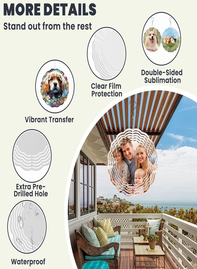 AceSubli 20 Pcs Sublimation Wind Spinner Blanks 8 Inch Double Sided 3D Metal Wind Spinners Aluminum Sublimation Blanks Bulk Products for DIY Gifts Indoor Outdoor Decor, Individually Packaged - Image 3