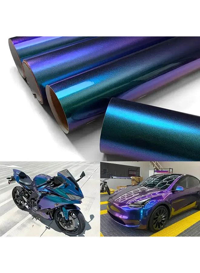Purple Charm Blue Car Paint Protection Film Scratch Resistant Automotive Wrap 11 81x39 37in - Image 1
