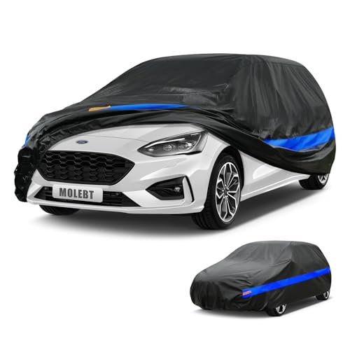 Molebt Hatchback Car Cover Waterproof All Weather Universal Fit Ford Focus Honda Civic Hatchback Toyota Corolla Hatchback Subaru Impreza VW GolfGTI Hyundai Kona Nissan Leaf etc