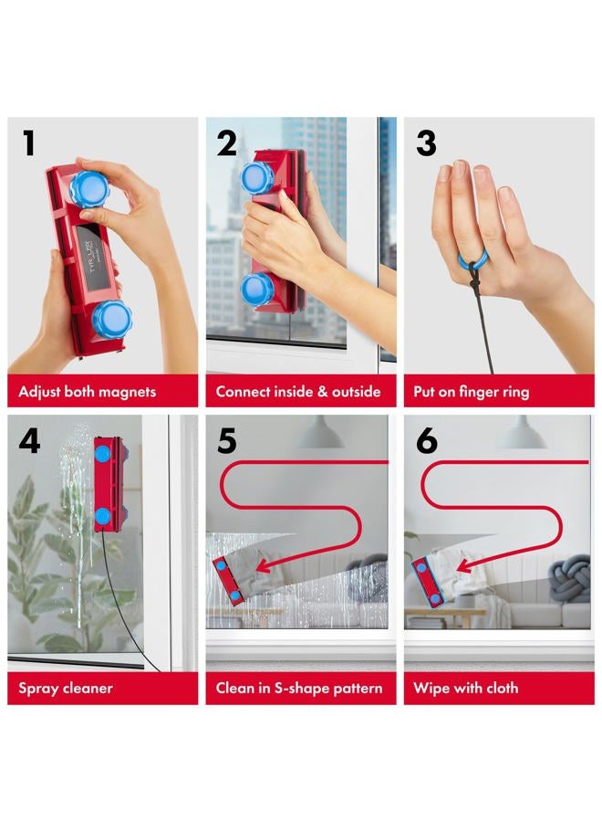 Tyroler Bright Tools Magnetic Window Cleaner Tool |The Glider D-3 AFC Single or Double Glazed Window 0.1"-1.1" | Adjustable Magnet Force Control | Indoor and Outdoor Glass Pane Cleaning. - Image 5