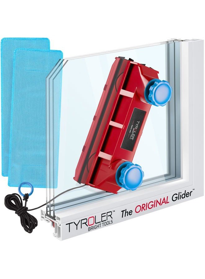 Tyroler Bright Tools Magnetic Window Cleaner Tool |The Glider D-3 AFC Single or Double Glazed Window 0.1"-1.1" | Adjustable Magnet Force Control | Indoor and Outdoor Glass Pane Cleaning. - Image 1