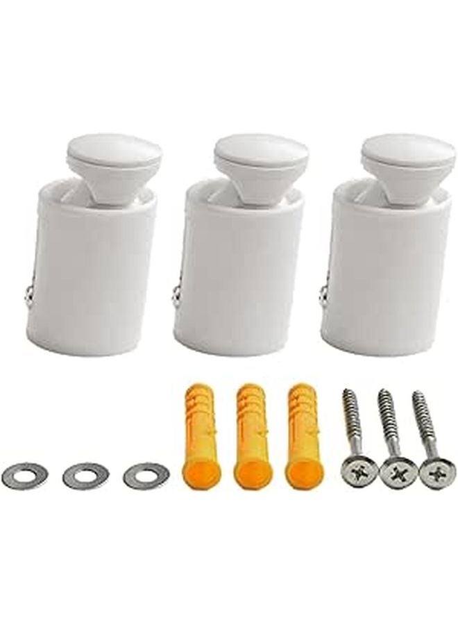 Adjustable Plastic Towel Rail Brackets 75mm to 95mm for Straight and Curved Radiators 3pcs - Image 1