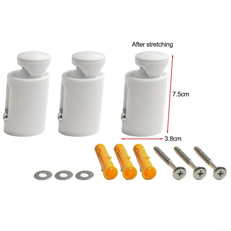 Adjustable Plastic Towel Rail Brackets 75mm to 95mm for Straight and Curved Radiators 3pcs - Image 3