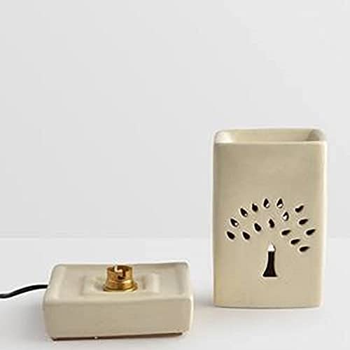 Mkd2 Rise Ceramic Electric Aroma Diffuser Oil Burner Lamp I Oil Diffuser Electric for Home Fragrance at Home, Office, Hotel - Square (7 inch, Ivory White) - Image 4