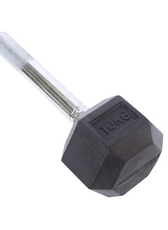 TA SPORT Sports Rubber Hex Barbell With Straight Bar 10 Kg  - Image 3