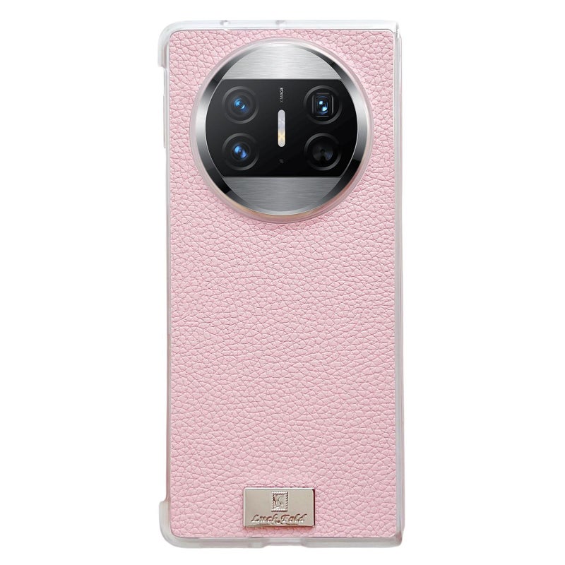 HuHa Case Cover For Huawei Mate X3 / X5 Transparent Edge Litchi Texture Phone Case(Pink) - Image 1