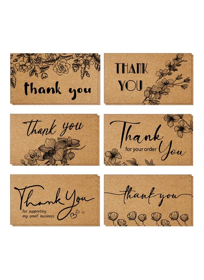 Kidepoch 180 Thank You Cards Small Business Mini Thank You For Supporting Note Cards 6 Design Thanks Greeting Cards Bulk For Retail Store 2X3.5Inch  - Image 1