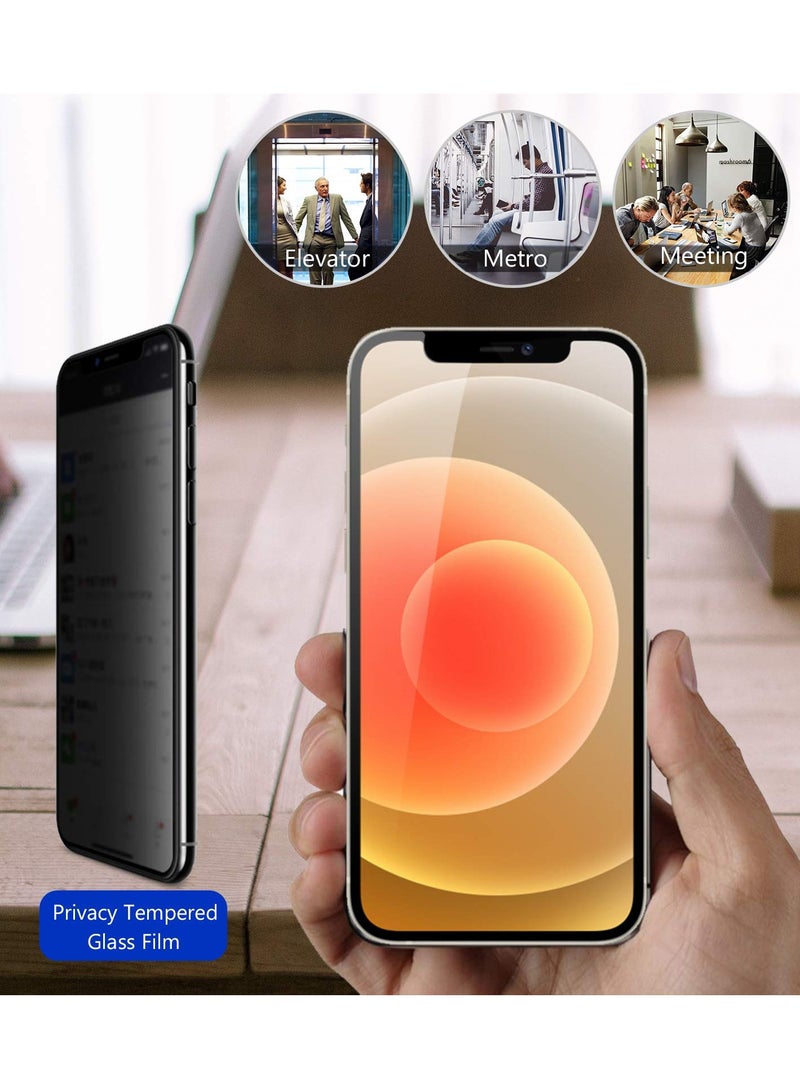 Procases 2 Pack Privacy Screen Protector for iPhone 12 & iPhone 12 Pro 6.1 Inch 2020 Anti Spying Dark Tempered Glass Screen Film Guard Anti-Scratch Screen Protector - Image 5