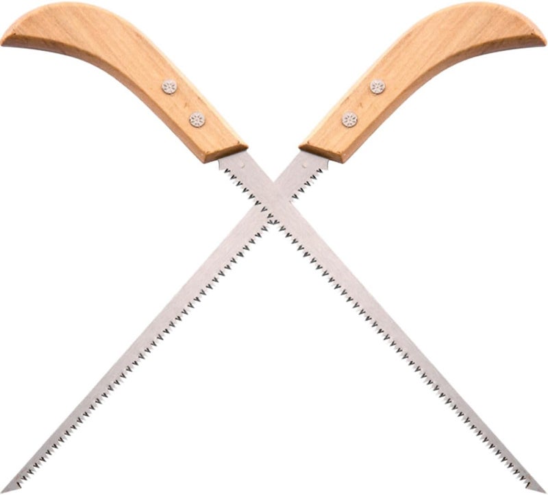Milisten 2pcs Gardening Pruning Hand Saw with Wood Handle, Double-edge Teeth Handsaw for Wood Cutting and Tree Trimming, Portable Mini Saw for Camping and Outdoor Use - Image 1