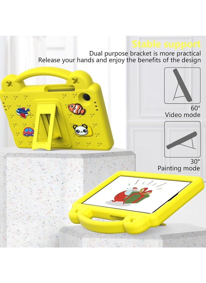VKL - Compatible with Samsung Galaxy Tab A9 (2023), Shockproof Protective Case with Shoulder Strap Handle Holder, Lightweight EVA Kid-friendly, Drop Resistant (Yellow) - Image 1