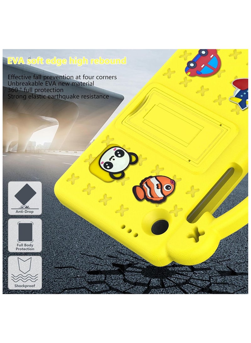 VKL - Compatible with Samsung Galaxy Tab A9 (2023), Shockproof Protective Case with Shoulder Strap Handle Holder, Lightweight EVA Kid-friendly, Drop Resistant (Yellow) - Image 1
