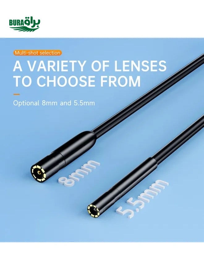 AN112 2 in 1 USB-C / Type-C + 8 Pin Interface 5.5mm HD Industry Endoscope, Length:5m Soft Tube