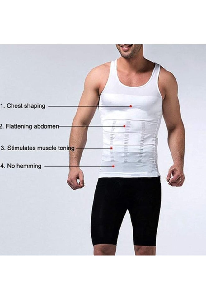 Spall Men’s Slimming Body Shaper Compression Vest – Tummy Control Corset Shirt for Abdomen, Belly Fat Reduction & Waist Slimming  - Image 2