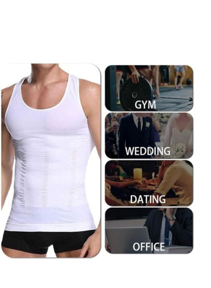 Spall Men’s Slimming Body Shaper Compression Vest – Tummy Control Corset Shirt for Abdomen, Belly Fat Reduction & Waist Slimming  - Image 3