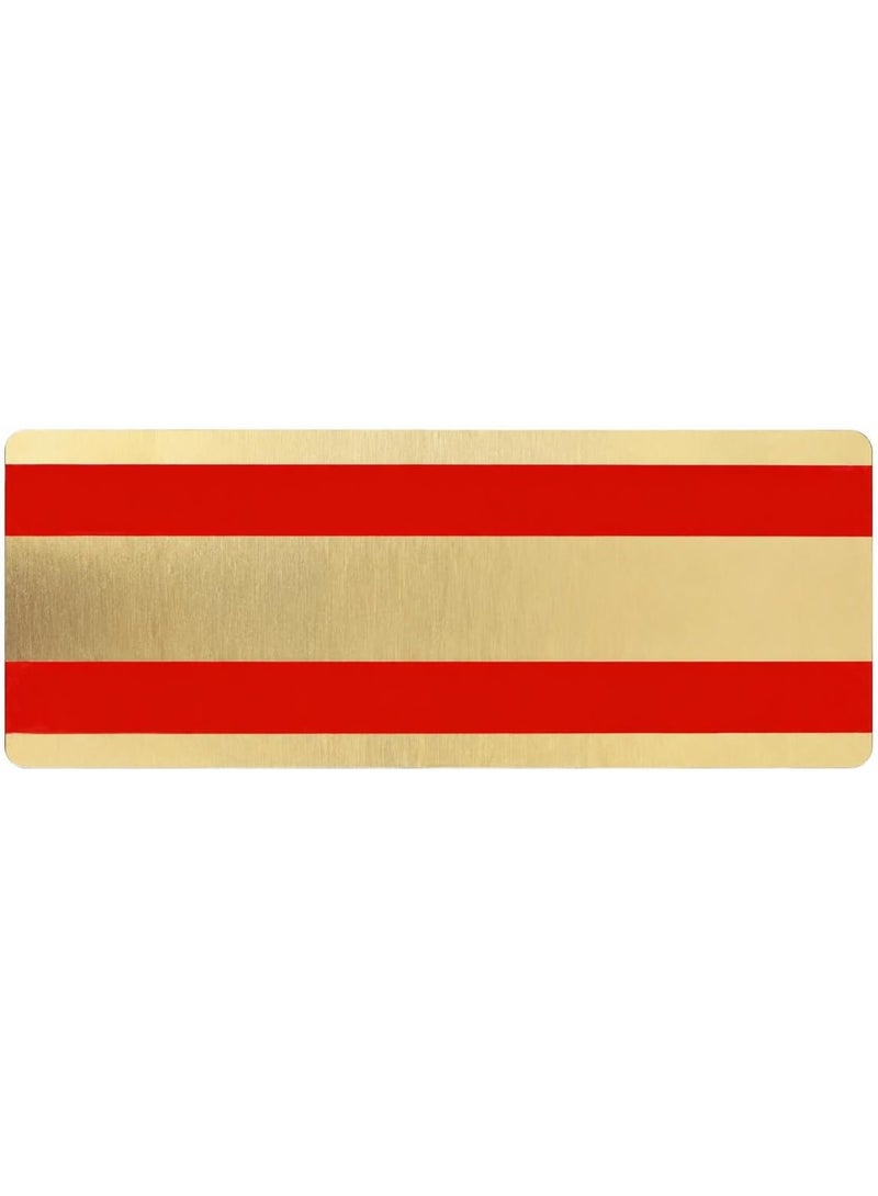 Staff Only Door Sign, Vertical Aluminium Plate, Silver & Gold | Black Bold Text, Rounded Corners, Office & Workplace, Brushed Metal Finish, Red Stripe Accent - Image 2