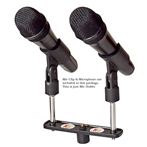 kh Microphone Holder for Mic Stand Metal finish Universal Two Mic (2 Mike Holder) - Image 3