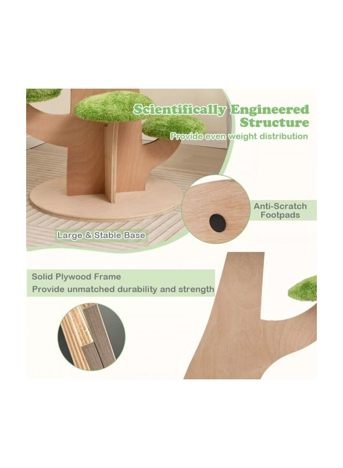 GOLDEN CAT Pine Shape Cat Tree Indoor Cute Multi-level Cat Tower with Perch SIZE : 120 X 87 X 128 CM - Image 2