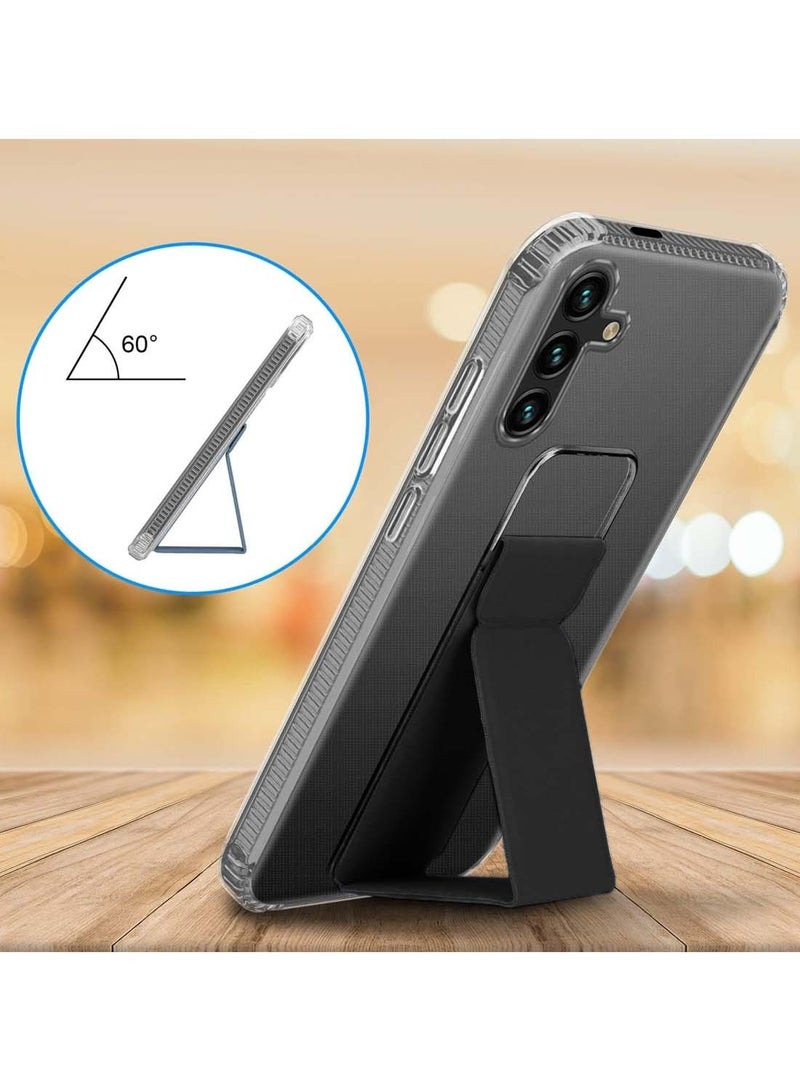 Wtech Samsung Galaxy S25 2025 TPU Hand Grip Air Pillow Case Cover - Clear/Black - Image 2