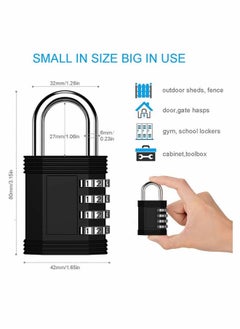Generic 2 Pack Combination Lock Outdoor 4 Digit Padlock Waterproof for Indoor and Rustless Die-Cast School Gym Locker, Sports Hasp Storage, Fence, Gate, Case  - Image 3