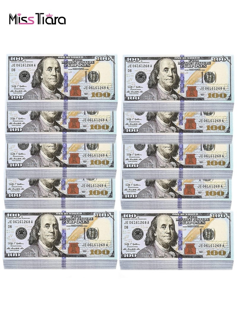 500 Pieces Prop Money Full Print 2 Sided Motion Picture Money Face Money Dollar Bills Realistic Money Stacks,Copy Money Play Money That Looks Real for Movie, TV, Videos - Image 1