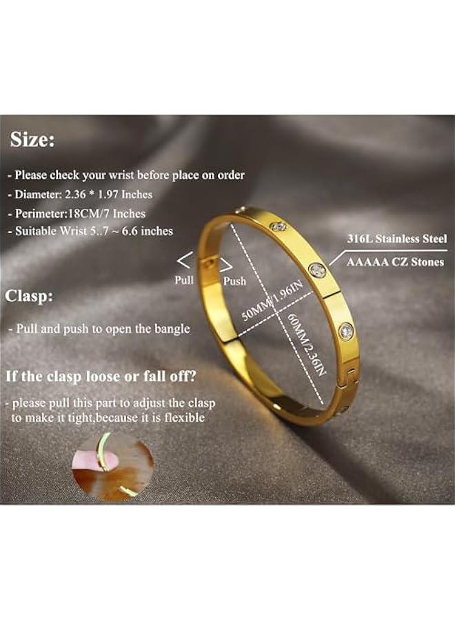 عربست اي دي الين ودانمي. مجموعة اساور حلقية مطلية بالذهب عيار 18 قيراط مع سوار معصم عريض ومرن للحب - Image 2