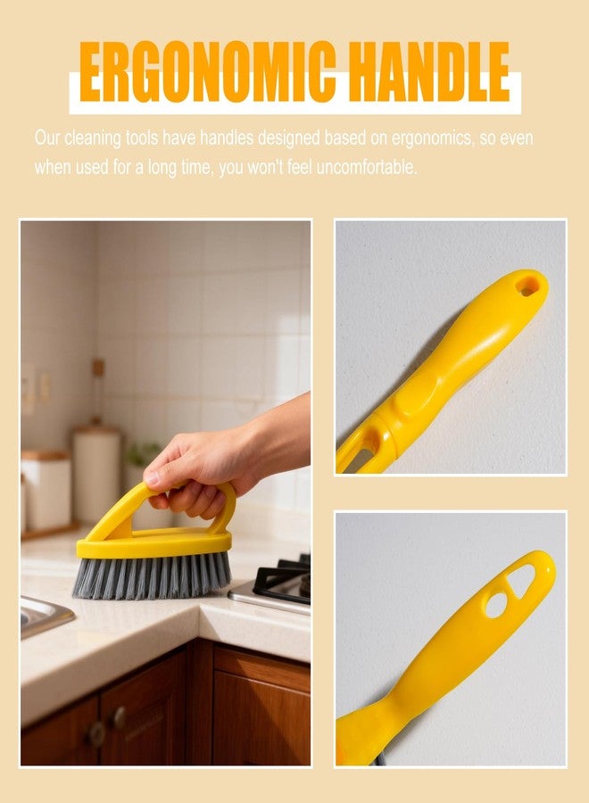 Oneleaf 5-Piece Mini Desktop Cleaning Kit - Dust Pan Set with Wire Brush, Duster & Scouring Pad - Yellow Household Tools for Desk, Keyboard & Small Spaces - Image 2