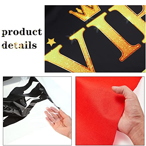Timtin 6.5 x 5 ft VIP Photography Backdrop Red Carpet Backdrop Film Movie Banner Paparazzi Props Party Accessory and Runner Red Carpet Runner 2.6 x 15 ft with Tape for Theme Party Decorations - Image 4