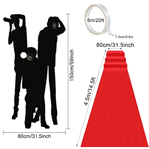 Timtin 6.5 x 5 ft VIP Photography Backdrop Red Carpet Backdrop Film Movie Banner Paparazzi Props Party Accessory and Runner Red Carpet Runner 2.6 x 15 ft with Tape for Theme Party Decorations - Image 3