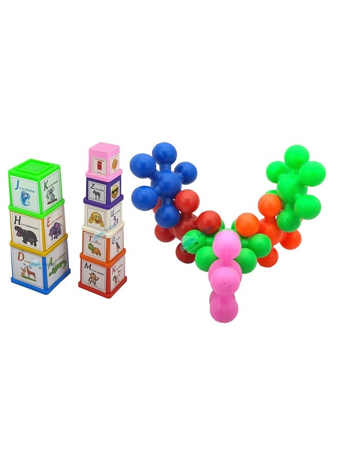 FunBlast FunBlast Stacking Cube Toy with DIY Studlink Block Games for Kids Learning Toy for Kids - (20 Pcs Blocks)  - Image 1