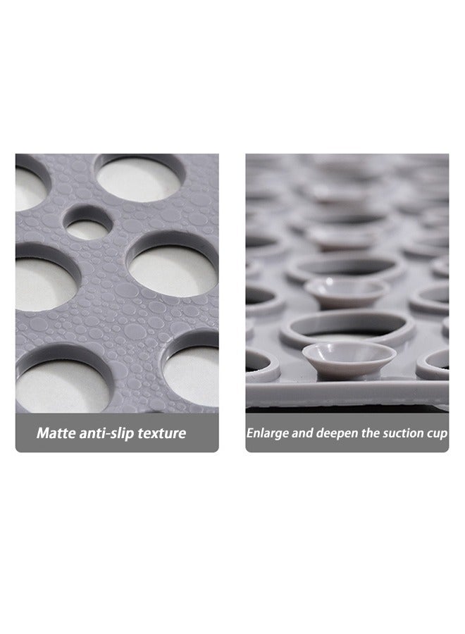 ميون سجادة أرضية دش مانعة للانزلاق، مقاس 75 × 43 سم، مصنوعة من مادة TPE الناعمة، مزودة بقاعدة شفط، مناسبة لفتحات التصريف في الحمام والمطبخ وحوض السباحة والمناطق الرطبة. - Image 5