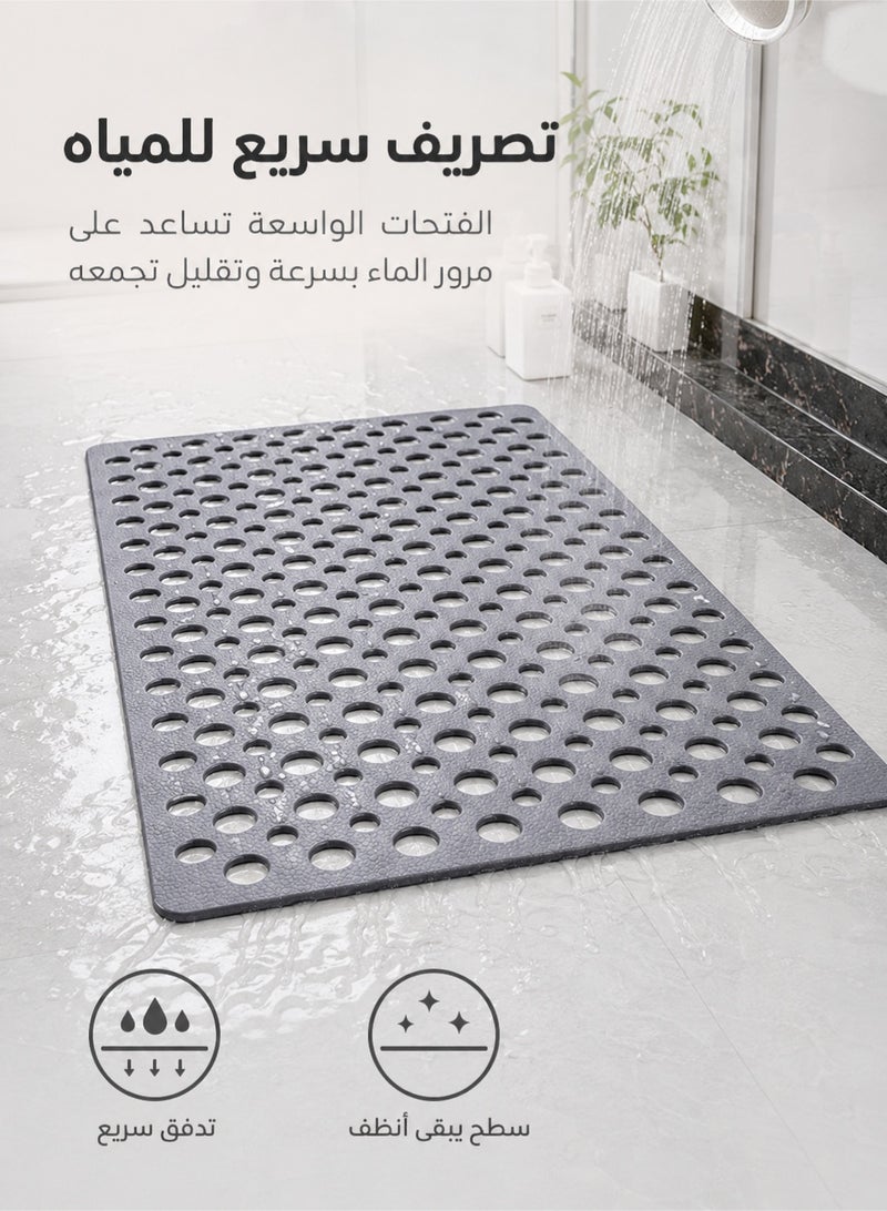 MYONE Anti-Slip Drainage Floor Mat Bath Tub Shower Mat 75x 43cm Soft TPE Bathroom Shower Floor Mat Shower Mat Suction Cup Non-slip Bathroom Bathtub Mat Suitable for Drain Holes in Bathroom Kitchen Swimming Pool Wet Areas - Image 2