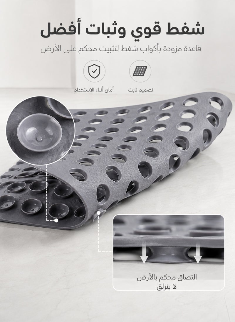 MYONE Anti-Slip Drainage Floor Mat Bath Tub Shower Mat 75x 43cm Soft TPE Bathroom Shower Floor Mat Shower Mat Suction Cup Non-slip Bathroom Bathtub Mat Suitable for Drain Holes in Bathroom Kitchen Swimming Pool Wet Areas - Image 3