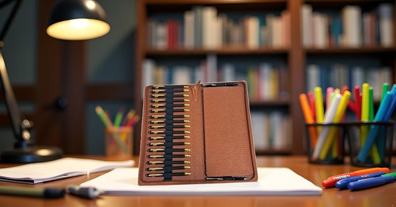 essart Premium PU Leather Men's & Women's 36 Slot Pen case Pen Organizer Pencil Case - Zippered Pen Storage Pouch for School, Work & Office Marker Case Organizer Colour Croco-Tan - Image 2