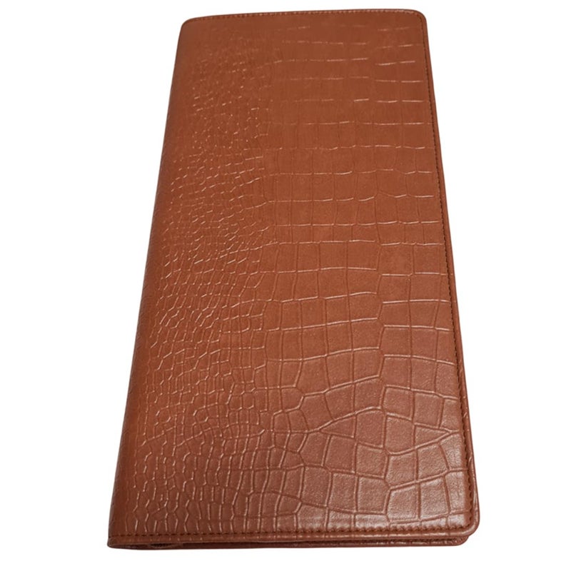 essart Premium PU Leather Men's & Women's 36 Slot Pen case Pen Organizer Pencil Case - Zippered Pen Storage Pouch for School, Work & Office Marker Case Organizer Colour Croco-Tan - Image 4