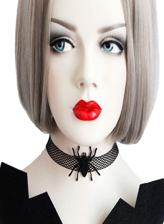 LSHDXD Halloween Choker Necklace with Spider on it, Black Lace Minimalist Necklace Clavicle Chains for Halloween Parties Delicate Jewelry Gift. - Image 1
