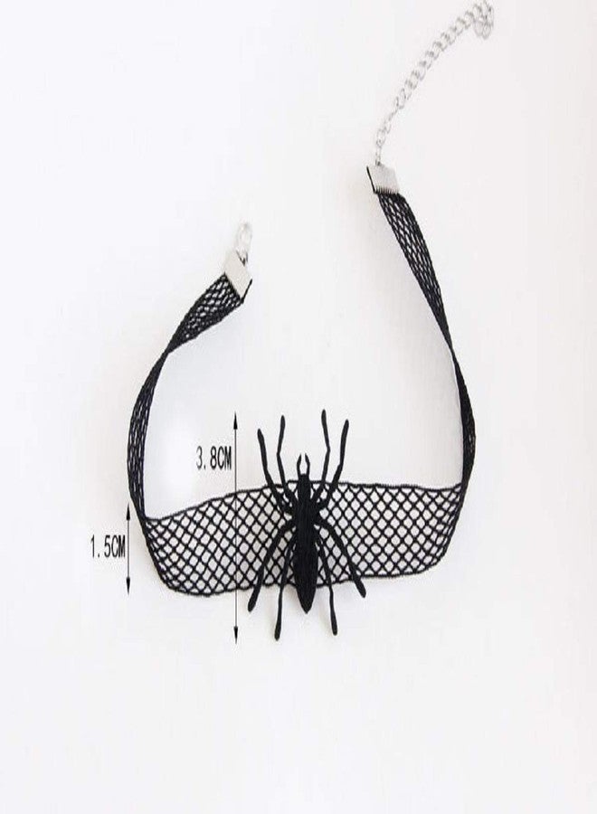 LSHDXD Halloween Choker Necklace with Spider on it, Black Lace Minimalist Necklace Clavicle Chains for Halloween Parties Delicate Jewelry Gift. - Image 2