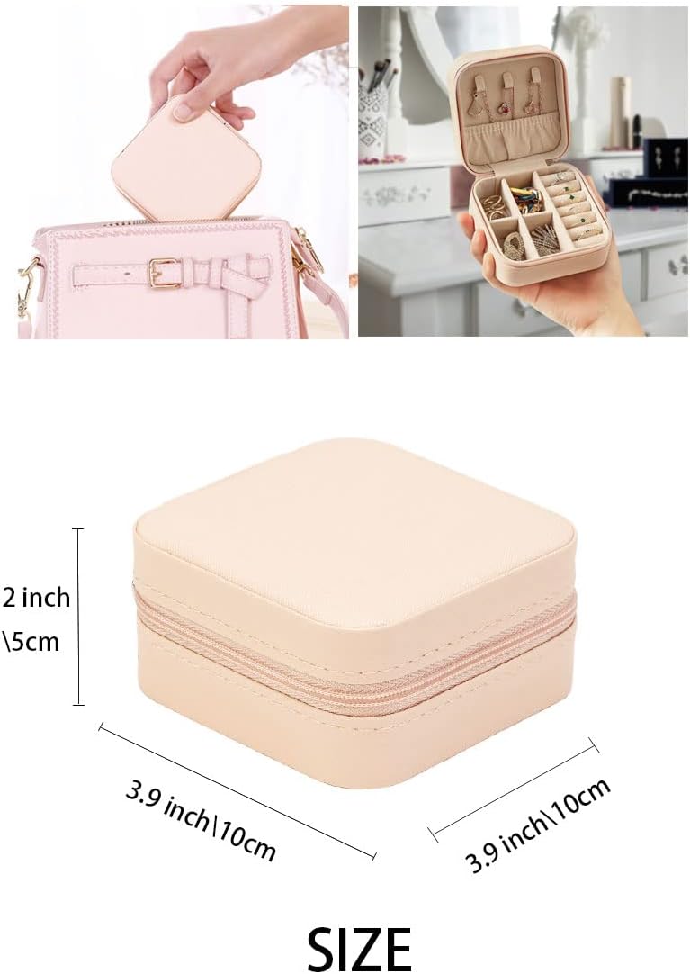 ZPROW Travel Jewelry Case, Mini Portable Jewelry Travel Boxes, Small Jewelry Organizer for Rings, Earrings, Pendants, Watches, Necklaces, Lipsticks Organizer Storage Holder Case (Pink-6packs) - Image 3