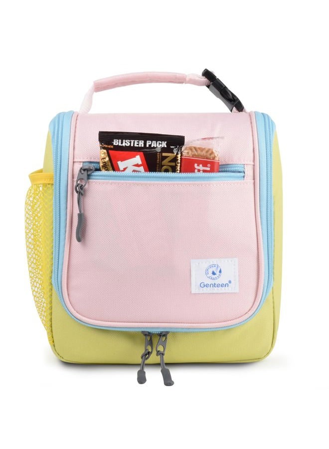 Genteen Kids Lunch Box, Insulated Lunch Bag for Kids, Toddler, Girl, and Boy; Holds Lunch Box, Water Bottle, & Snacks; Easy-Clean Water-Resistant Fabric & Multiple Zippered Pockets (Yellow Blue) - Image 1