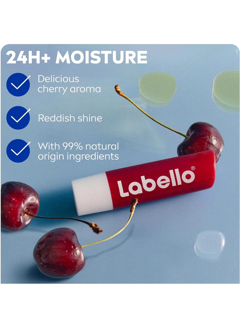 Labello لابيلو للعناية بالشفتين، لمعة الكرز، 4.8 جرام + لابيلو للعناية بالشفتين، الأصلي، 4.8 جرام + لابيلو للعناية بالشفتين، لمعة الفراولة، 4.8 جرام - Image 4