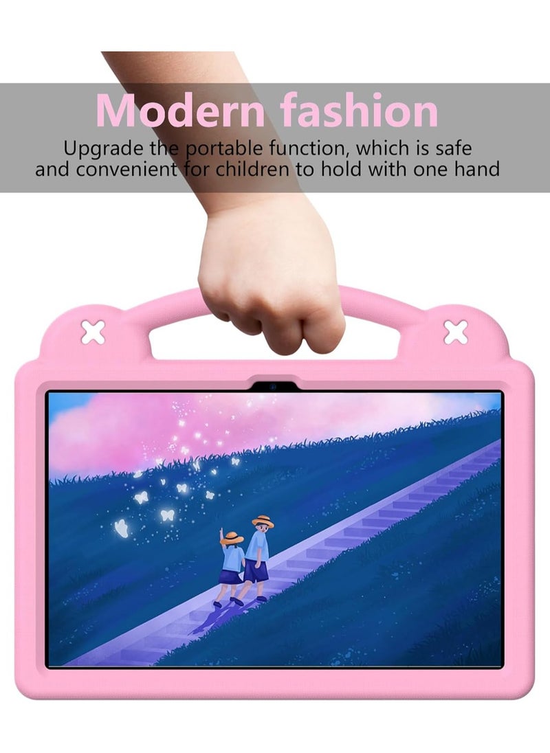 حافظة متوافقة مع جهاز Honor Pad X9 مقاس 11.5 بوصة، ملحقات يمكنك صنعها بنفسك للأطفال، حافظة مقاومة للصدمات مع [حامل أقلام] [حزام كتف] [حامل مقبض]، وردي
