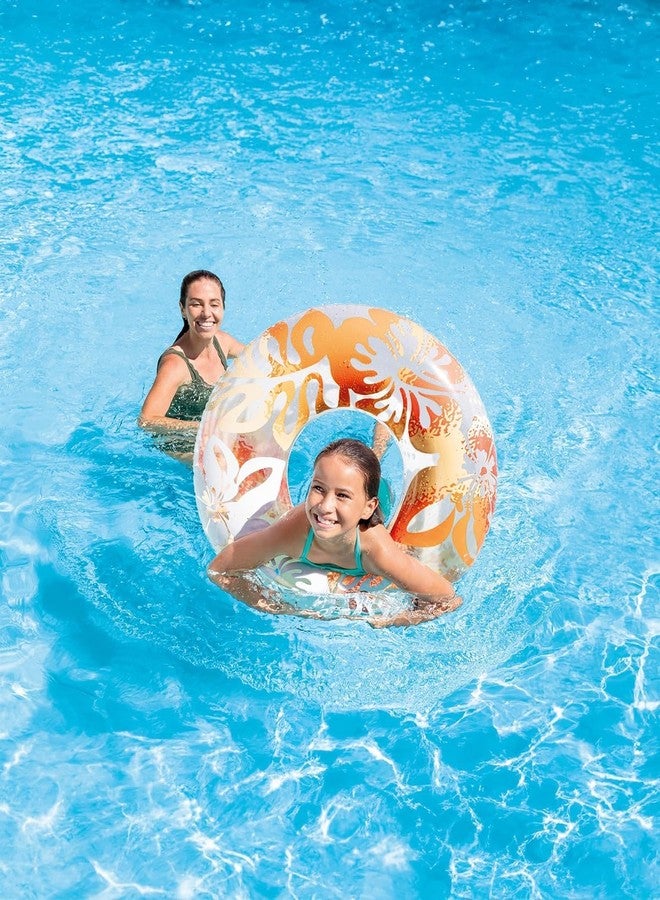 Devera Swimming Pool Tube for Adults Big Size Cool Clear Color Swimming Ring Transparent Inflatable Pool Float Tube Circle Summer Water Toys #59251 - Color May Vary - Image 3