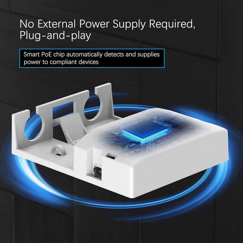 Karono Gigabit PoE Outdoor Waterproof Extender 5 Port, 1 PoE in & 4 PoE Out 90W Ethernet Passthrough Switch, IEEE 802.3af/at/bt Compatible, Plug and Play, Wall Mount - Image 5